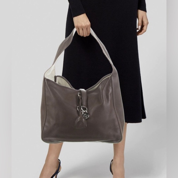 Ralph Lauren Handbags - RALPH LAUREN Collection Italy Brown Leather Silver Lock Tote Shoulder Hand Bag